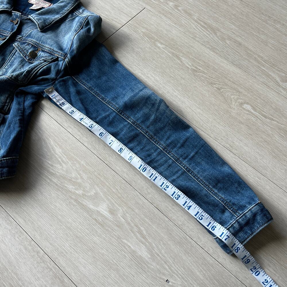 Guess Jeans Cropped Denim Jacket Womens Medium Fits Small - Picture 6 of 11
